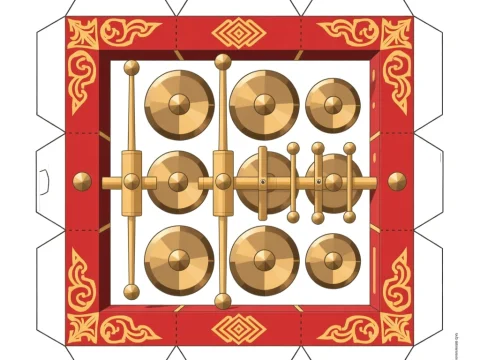 Bonang Gamelan Papercraft Template