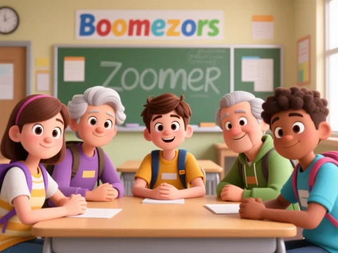 Boomers and Zoomer Students in a Classroom Setting