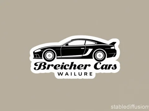 Breicher Cars Logo with Sports Car Silhouette
