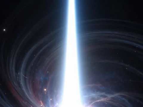 Bright Gamma Ray Burst Jet in Space