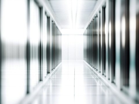 Bright Modern Data Center Corridor