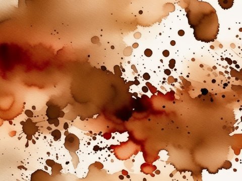 Brown Watercolor Stain Abstract Art