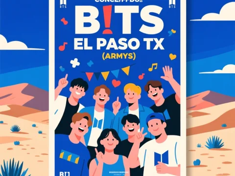 BTS El Paso TX Concert Poster Illustration