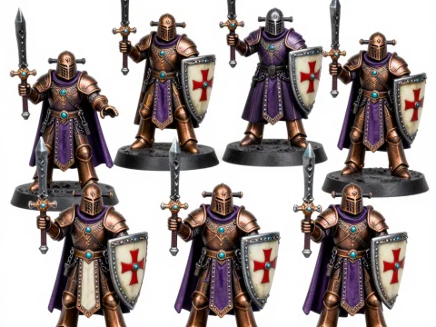 Byzantine-Inspired Warhammer Miniature Knights