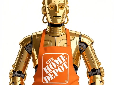C-3PO Wearing a Home Depot Apron Illustration