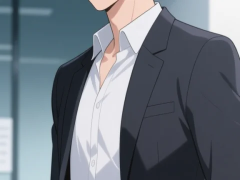 Calm Analytical Young Man in Business Suit