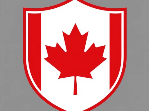 Canadian Football Federation Crest with Maple Leaf Shield