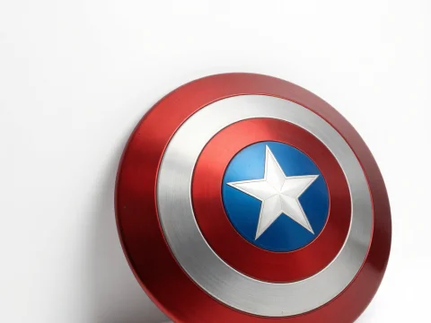 Captain America Shield on White Background