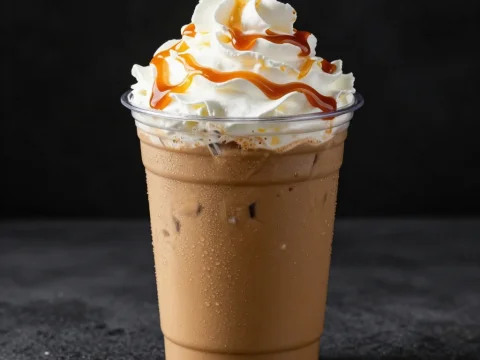 Caramel Coffee Frappe with Whipped Cream
