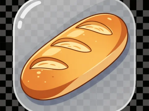 Cartoon Baguette Bread Icon