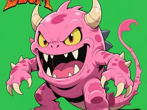 Cartoon Pinky Monster from Doom