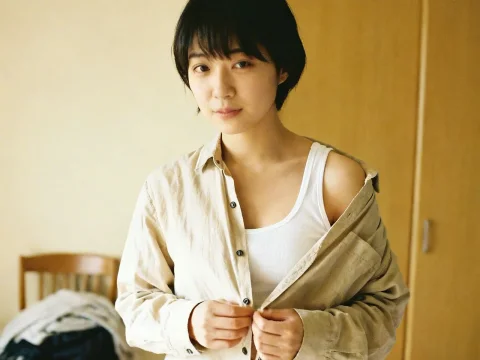 Casual Portrait of Young Woman in Neutral Tones