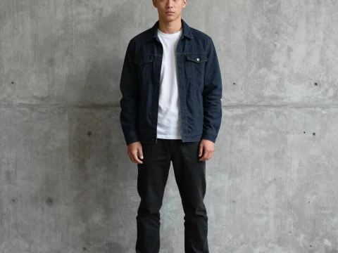 Casual Young Man Standing Against Concrete Wall