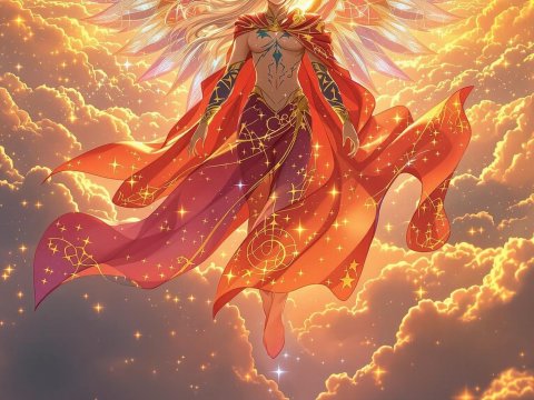Celestial Angel in Radiant Anime Style