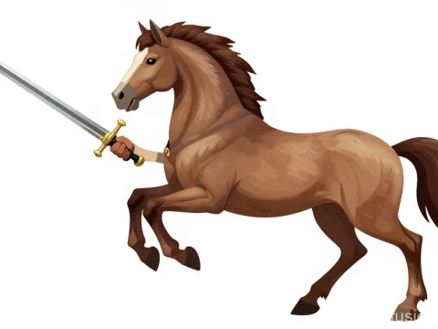 Centaur Horse Holding a Sword in Illustration Style