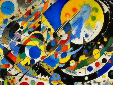 Chaotic Abstract Composition with Vibrant Colors