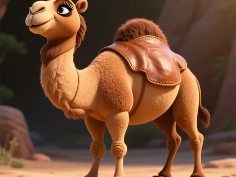 Charming 3D Render of a Cute Fat Camel