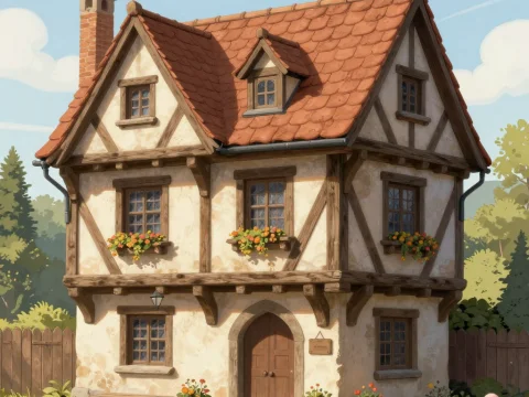 Charming Medieval Fantasy Timber Frame Cottage
