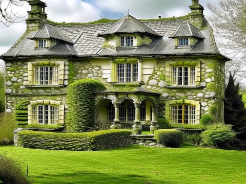 Charming Stone Cottage with Lush Greenery