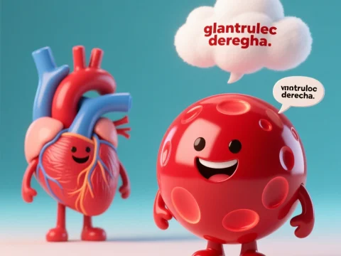 Cheerful Red Blood Cell and Heart Characters Talking