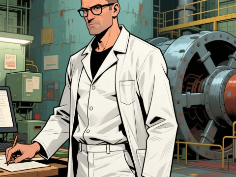 Chernobyl Engineer in Industrial Control Room