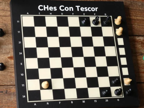 Chess Board with Unconventional Notation and Pieces