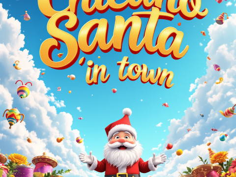 Chicano Santa in Town - Festive 3D Holiday Scene