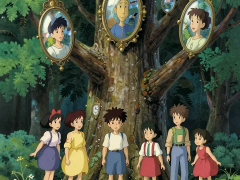 Children Discover Magical Mirrors on an Enchanted Tree