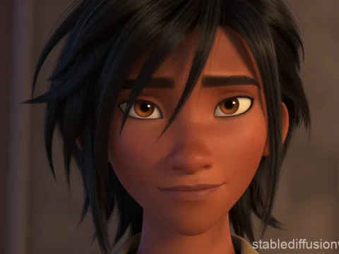 Cinematic Animated Character Portrait with Warm Expression