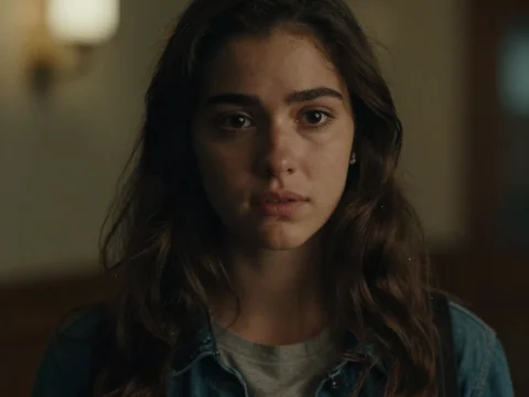 Cinematic Portrait of a Young Woman in Soft Lighting