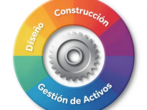 Circular Asset Management Diagram with Gear Center