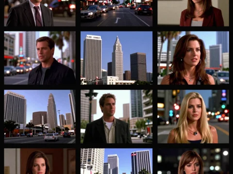 Cityscape and Character Montage from Crime Drama