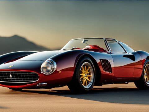 Classic Ferrari Sports Car in Sunset Light