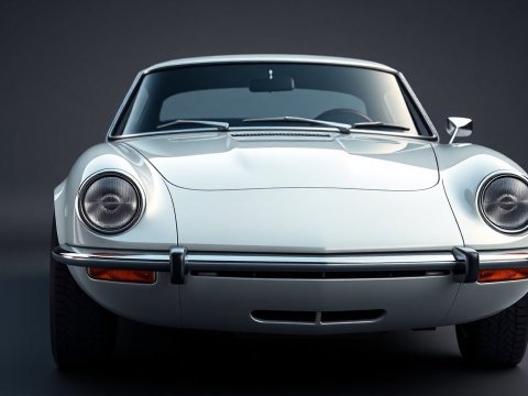 Classic Retro Sports Car Front View