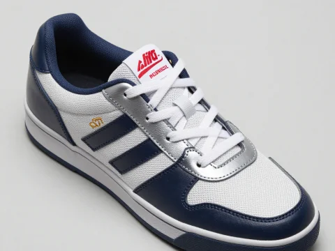 Classic White and Navy Blue Casual Sneaker