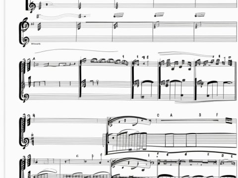 Classical Music Sheet with Treble Clef Notation