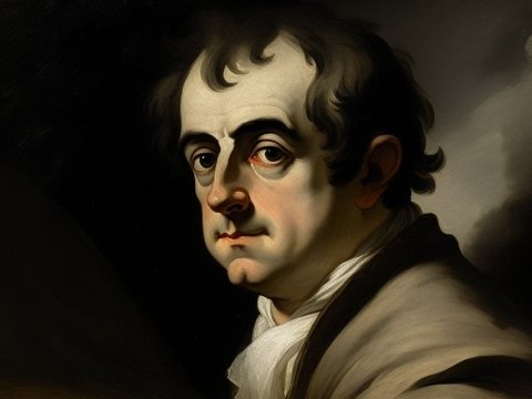 Classical Portrait of a Somber Man in Historical Attire