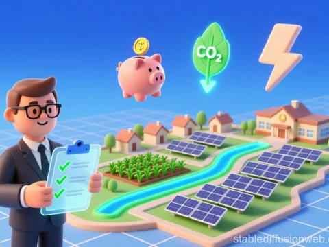 Claymorphism Sustainable Energy and Savings Concept