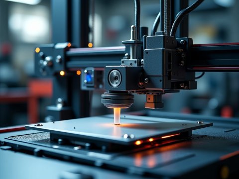 Close-up of a 3D Printer in Action