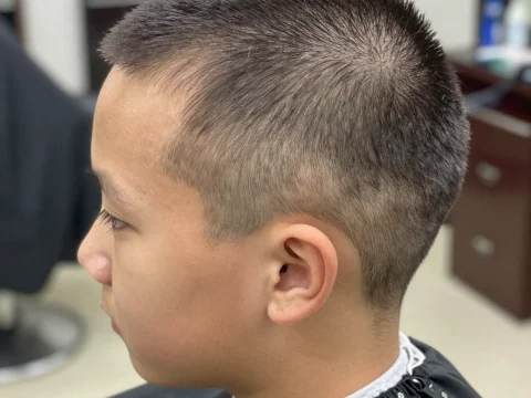 Close-up of a Buzzcut Hairstyle on a Young Man