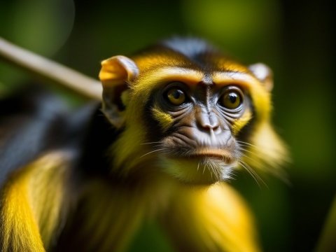 Close-up of a Colorful Monkey in Natural Habitat