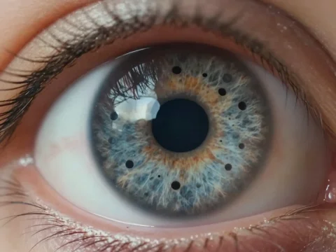 Close-up of a Human Eye with Detailed Iris Texture