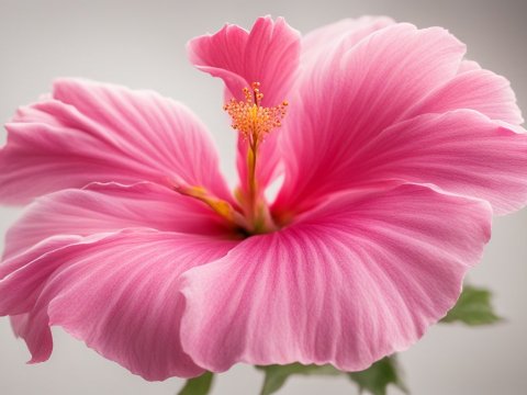 Close-up of a Perfect Pink Hibiscus Flower