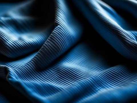 Close-up of Blue Denim Fabric Texture
