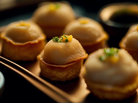 Close-up of Delicious Pani Puri Indian Snack