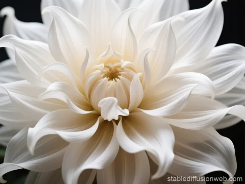 Close-up of Elegant White Dahlia Petals