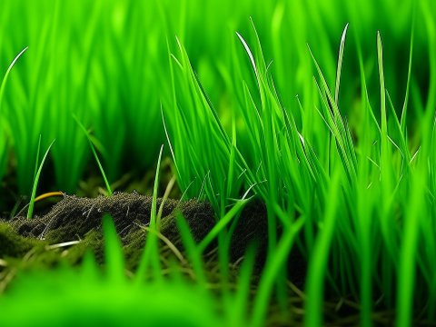 Close-up of Vibrant Green Grass Blades