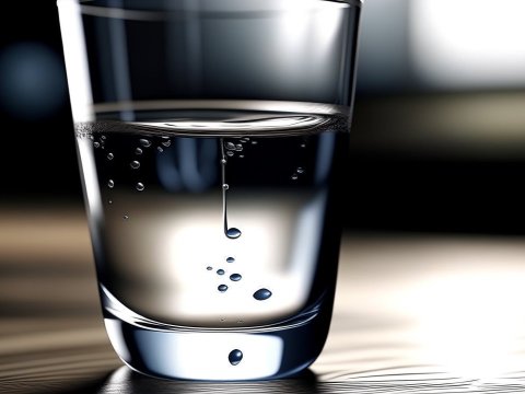 Close-up of Water Droplets in a Glass