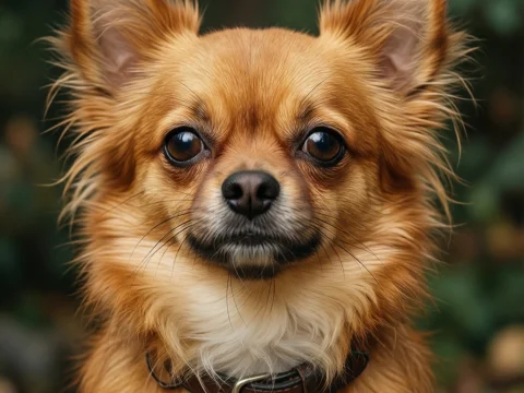 Close-up Portrait of a Brown Chihuahua Dog