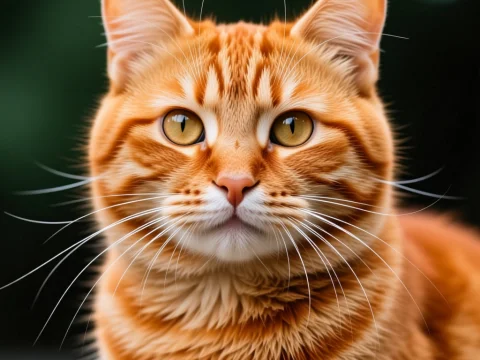 Close-up Portrait of a Red Tabby Cat